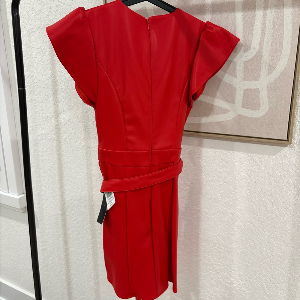 bebe Red Ruffle Mini Dress - Picture 7 of 7
